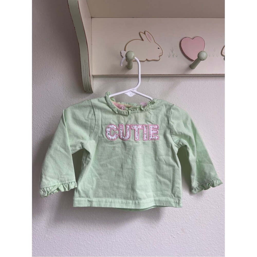 Light Green Long-Sleeve "Cutie" Tee for Kids
